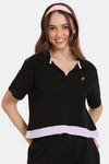 Rosaline Crop Length Loungewear Top - Black Beauty — thumbnail 1